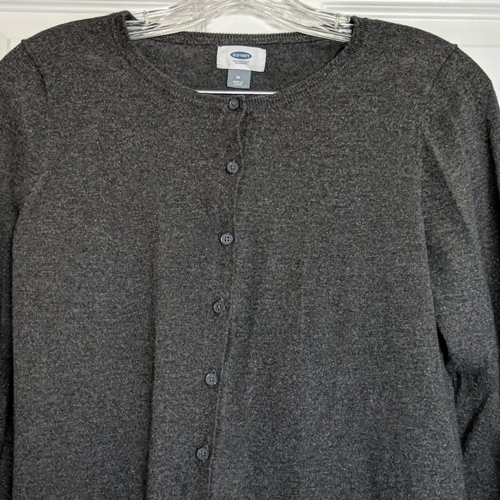 Old Navy Charcoal Cardigan M - Picture 2 of 6